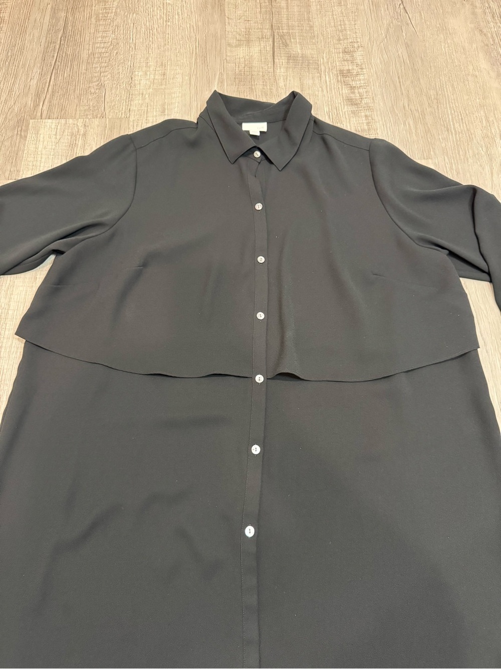 J. Jill Women's Long Sleeveuse Top Tunic Size 2X Black Button Front Polyester - Picture 2 of 13